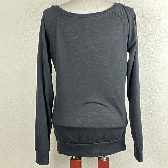 Pre-Loved Vanity Black and Metallic Silver Long Sleeve Sweatshirt Top Size L - Picture 4 of 6
